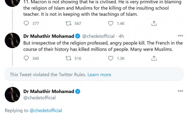 Malaisie : après les propos d’Emmanuel Macron sur l’islam, un ex-Premier ministre charge les français Malaisie : après les propos d'Emmanuel Macron sur l'islam, un ex-Premier ministre charge les français