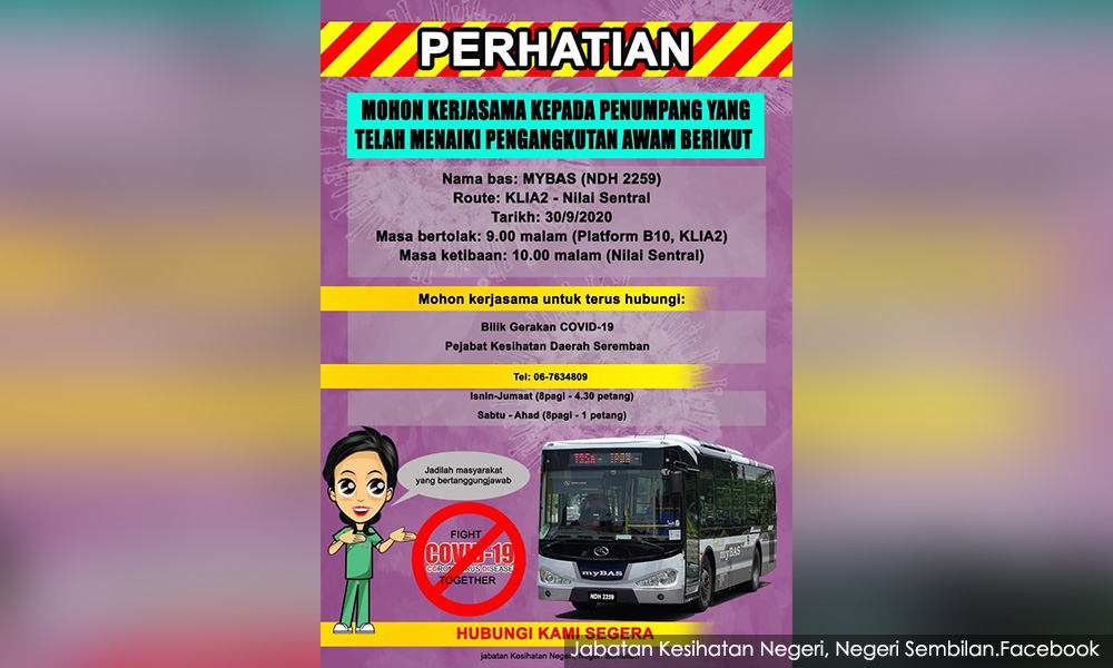 Malaysiakini Covid 19 Alert For Passengers On Klia2 Nilai Sentral Bus On Sept 30
